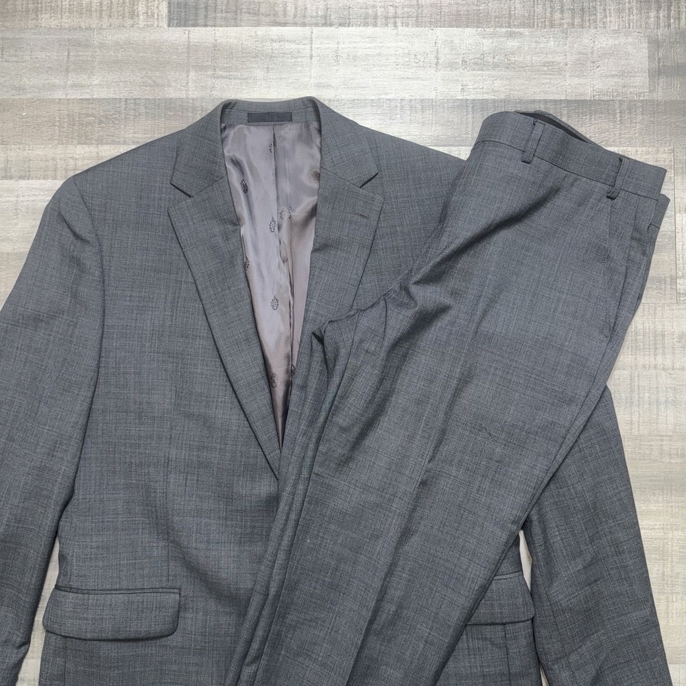 Lauren Ralph Lauren Suit Mens Gray Wool Stretch Two Button 44L 38wx30L
